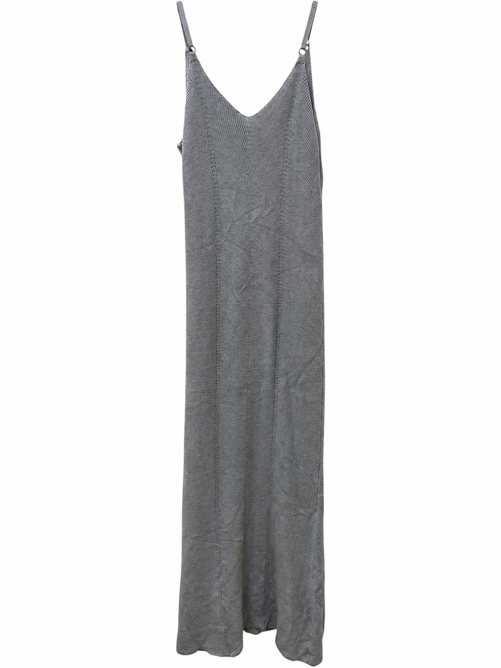 Freshman 1996 Silver Metallic-Thread Ribbed Maxi Sweater Dress S